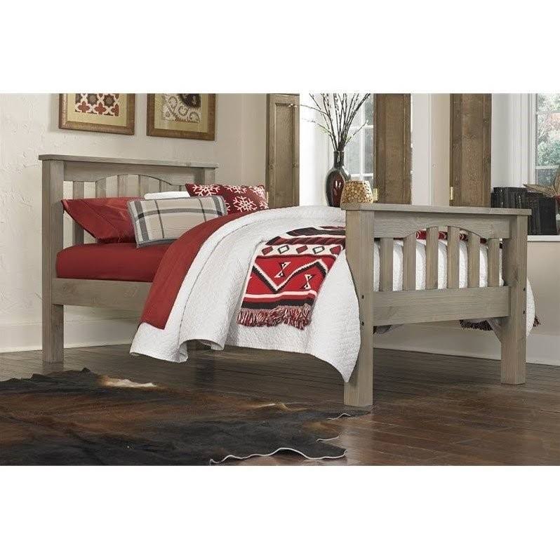 Kids Twin Slat Bed in Driftwood Y747936