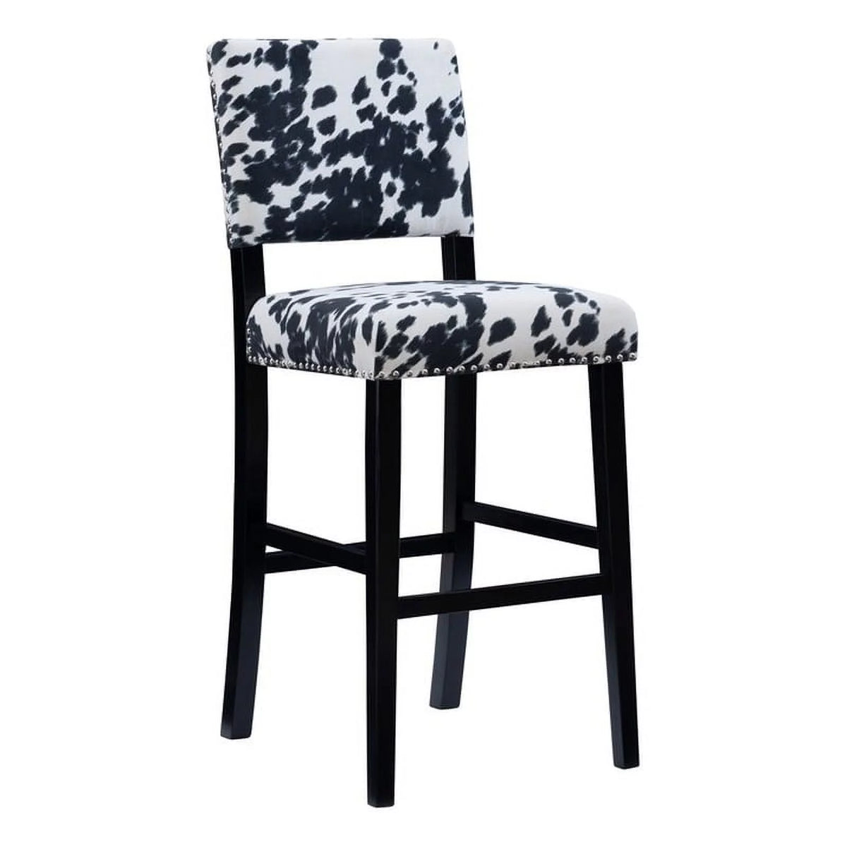 2 Piece Cow Print Wood Bar Stool Set M1959