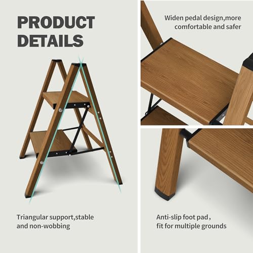 Gold Aluminum 3 Step Folding Stool U5714