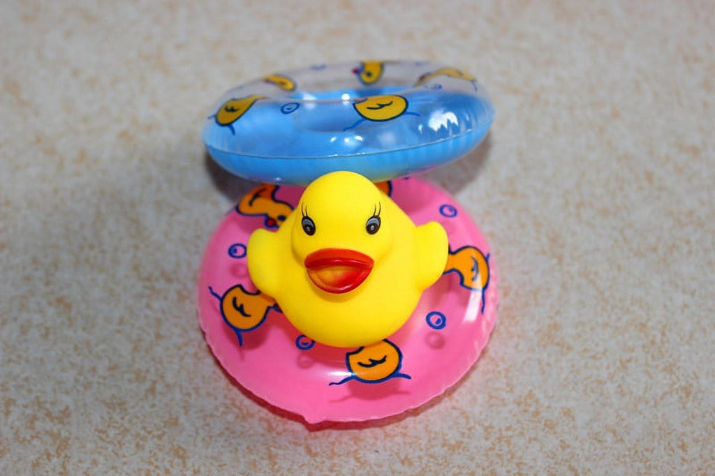 2 Pcs Plastic Baby Bath Toy Inflatable Swim Ring (Pink & Blue) P211