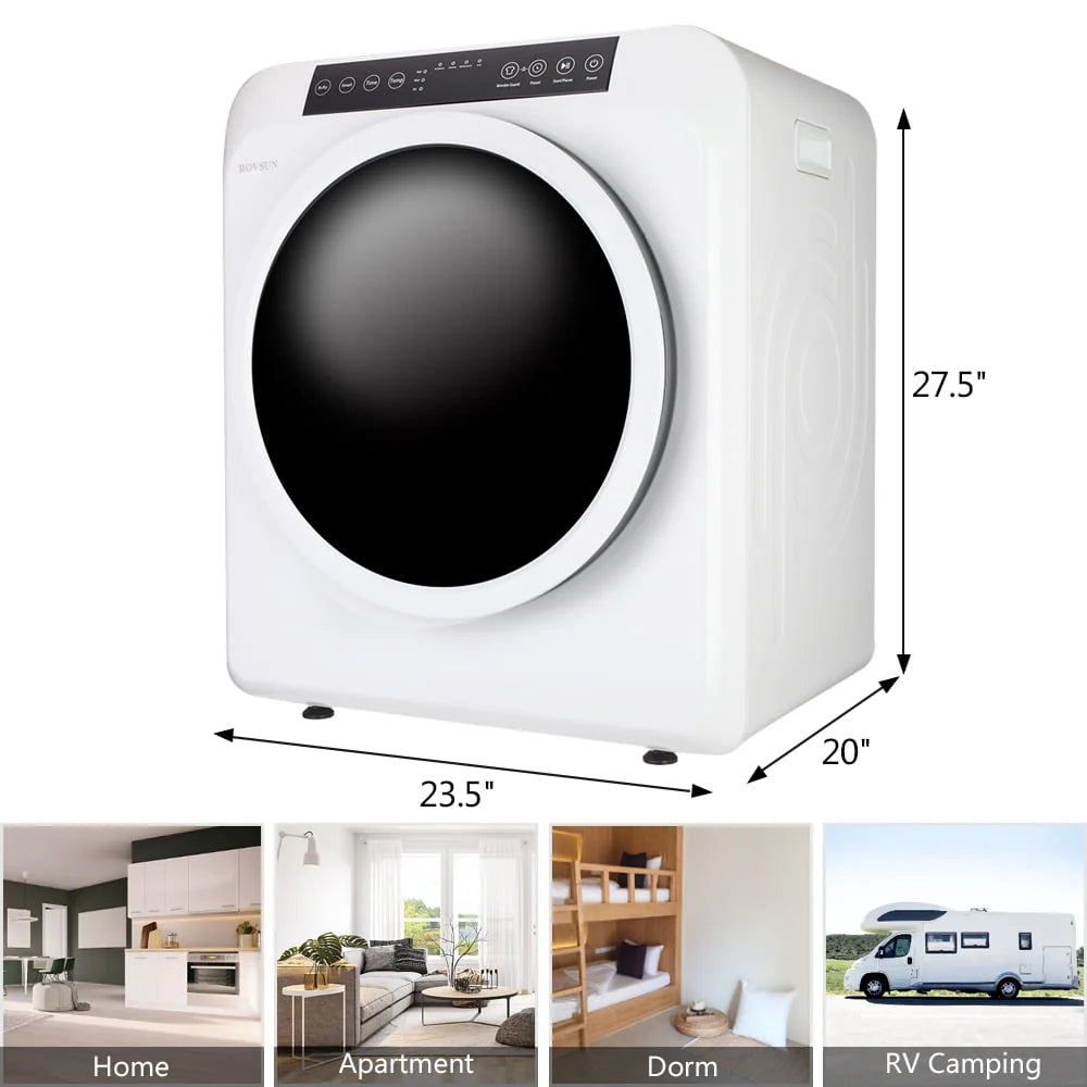 13.2LB Portable Front Load Laundry Dryer White B685730