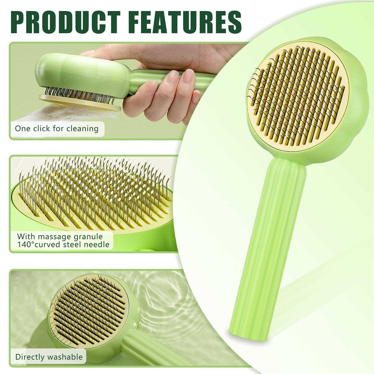 Self Cleaning Pet Slicker Brush with Release Button X668