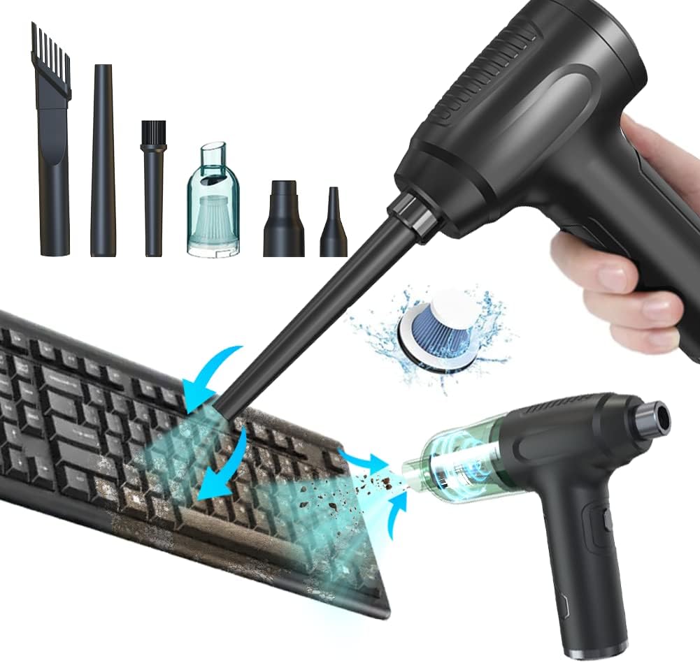 2-in-1 Cordless Air Duster & Vacuum Cleaner, 50000RPM, 6000mAh, Pack of 2 R5341
