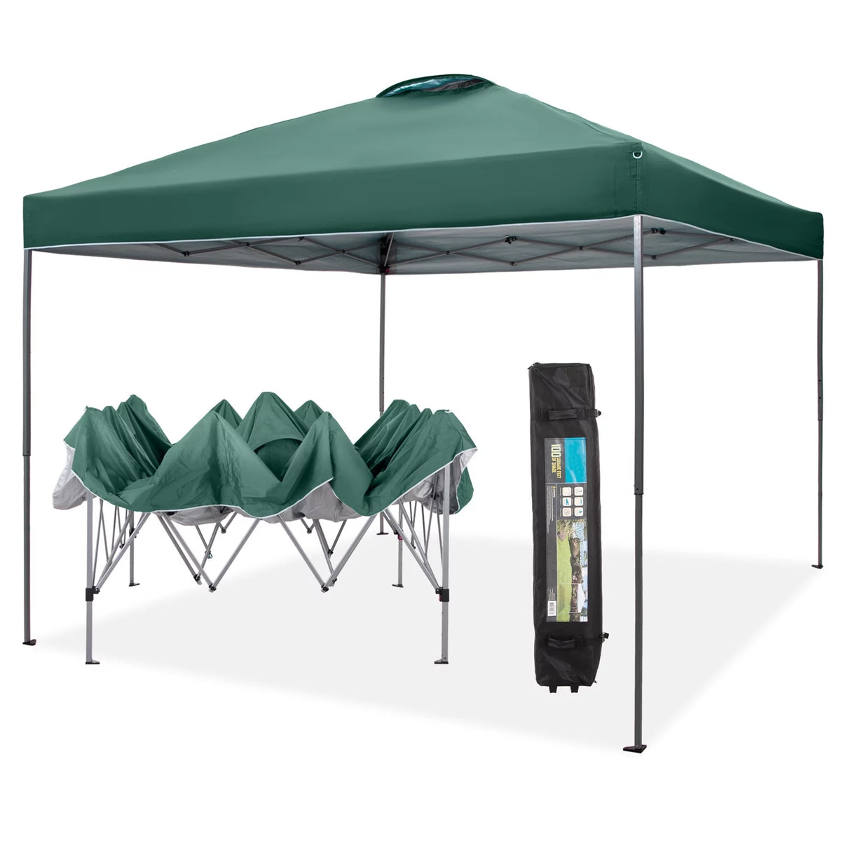 10x10ft Blue Pop-up Canopy Tent with Wheeled Bag D9865