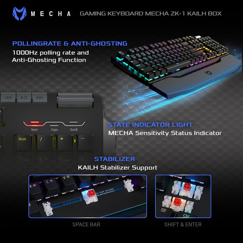 Wired Mechanical Gaming Keyboard with RGB Aluminum Top X9994