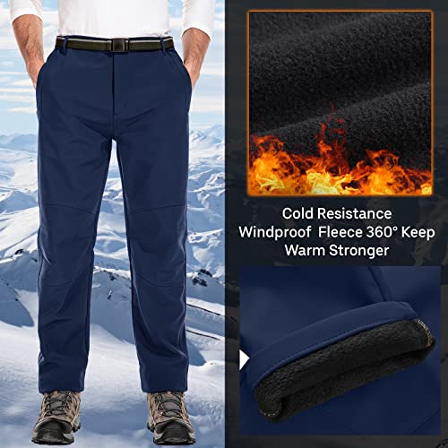Mens Waterproof Fleece Lined Insulated Winter Hiking Pants D45380