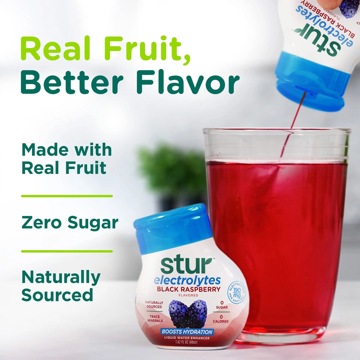 Black Raspberry Electrolyte Water Enhancer, 5 Bottles B855933