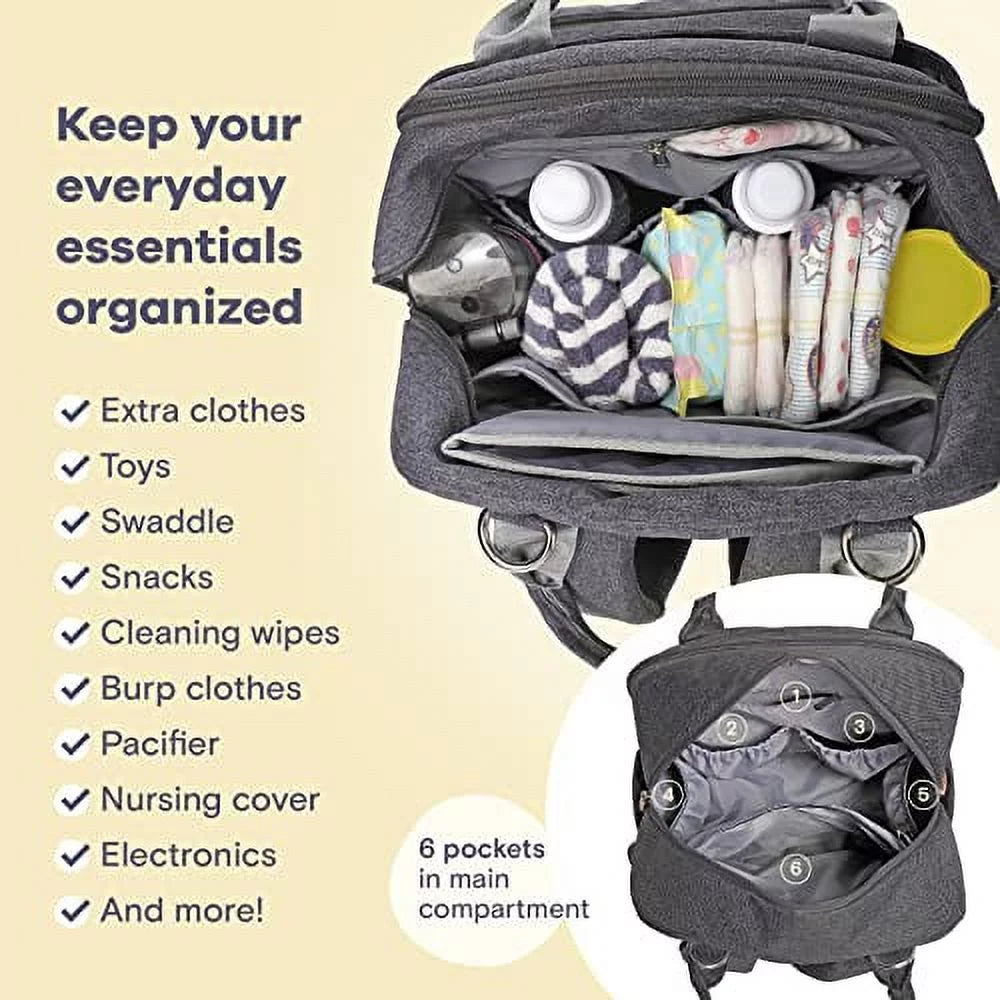 Multifunctional Dark Gray Diaper Bag Backpack K271891