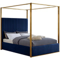 Navy Velvet Queen Bed M80058