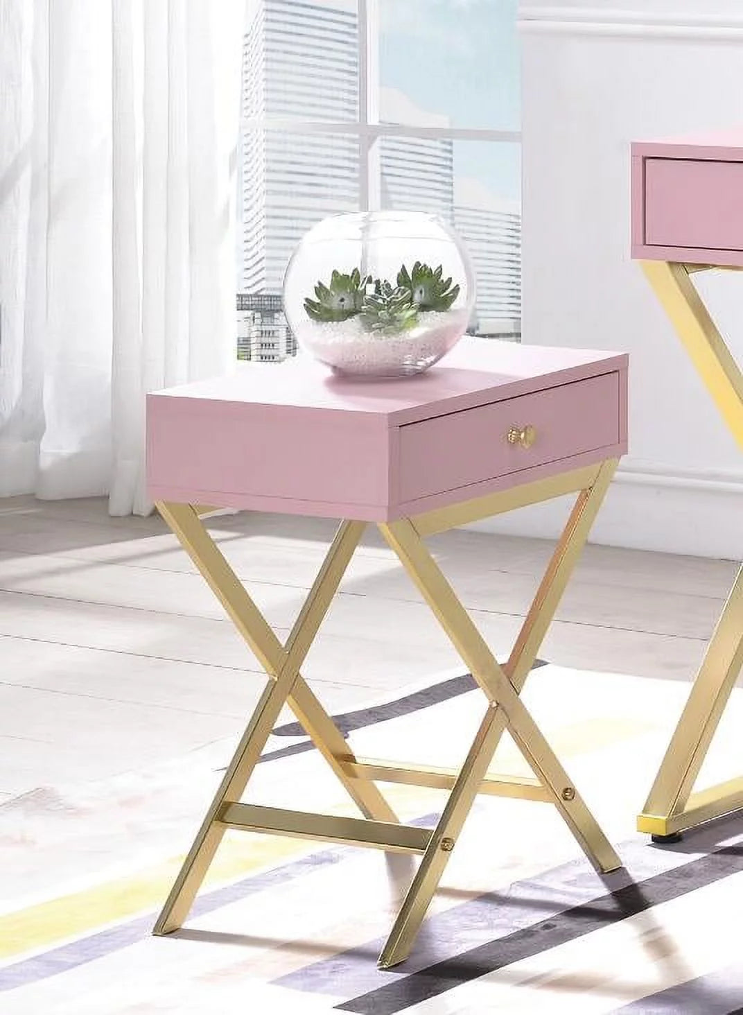 Pink & Gold Side Table M93976