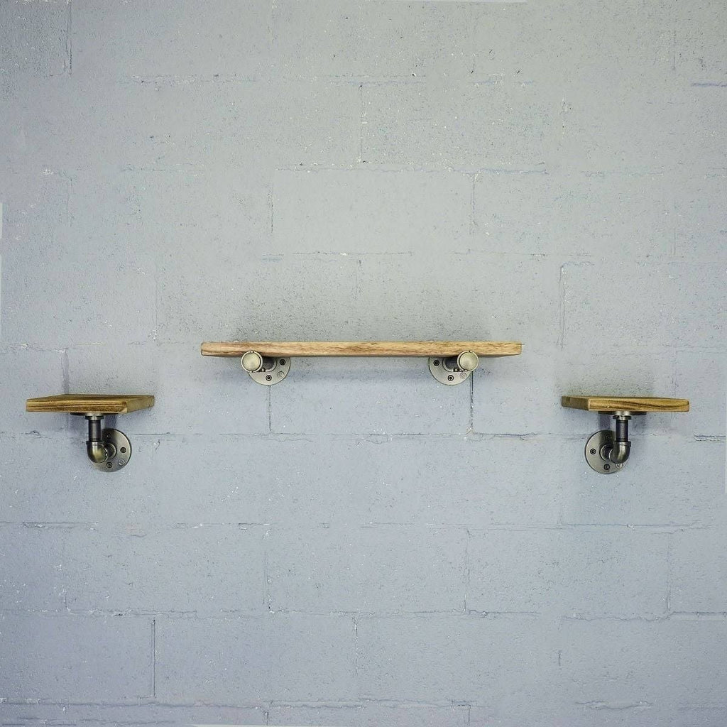 Set of 3 Farmhouse Industrial Wall Shelf U369