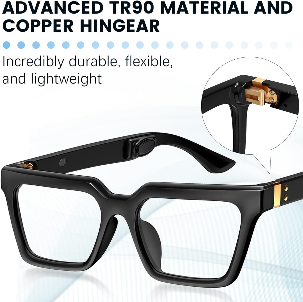 Bone Conduction Glasses Headphones with Anti Blue Light and Photochromic Lenses W632