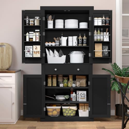 White 6 Door 1 Drawer Pantry Cabinet S7332