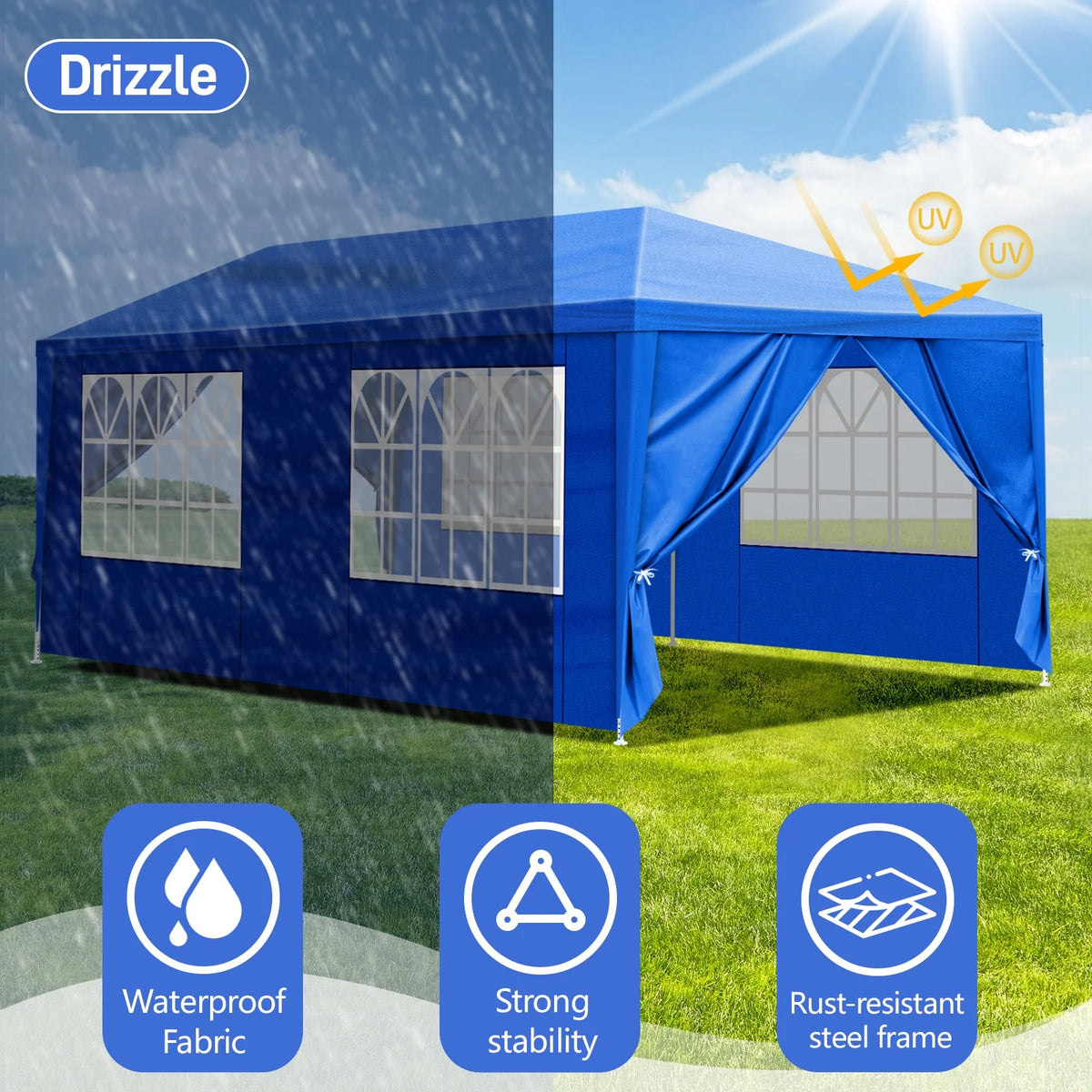 10x20ft White Party Tent Canopy L27695