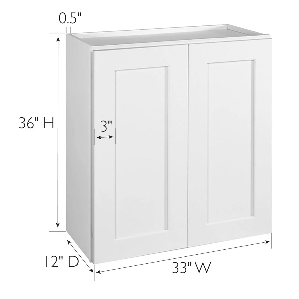 White Shaker Style Wall Kitchen Cabinet 33x36x12 V260300