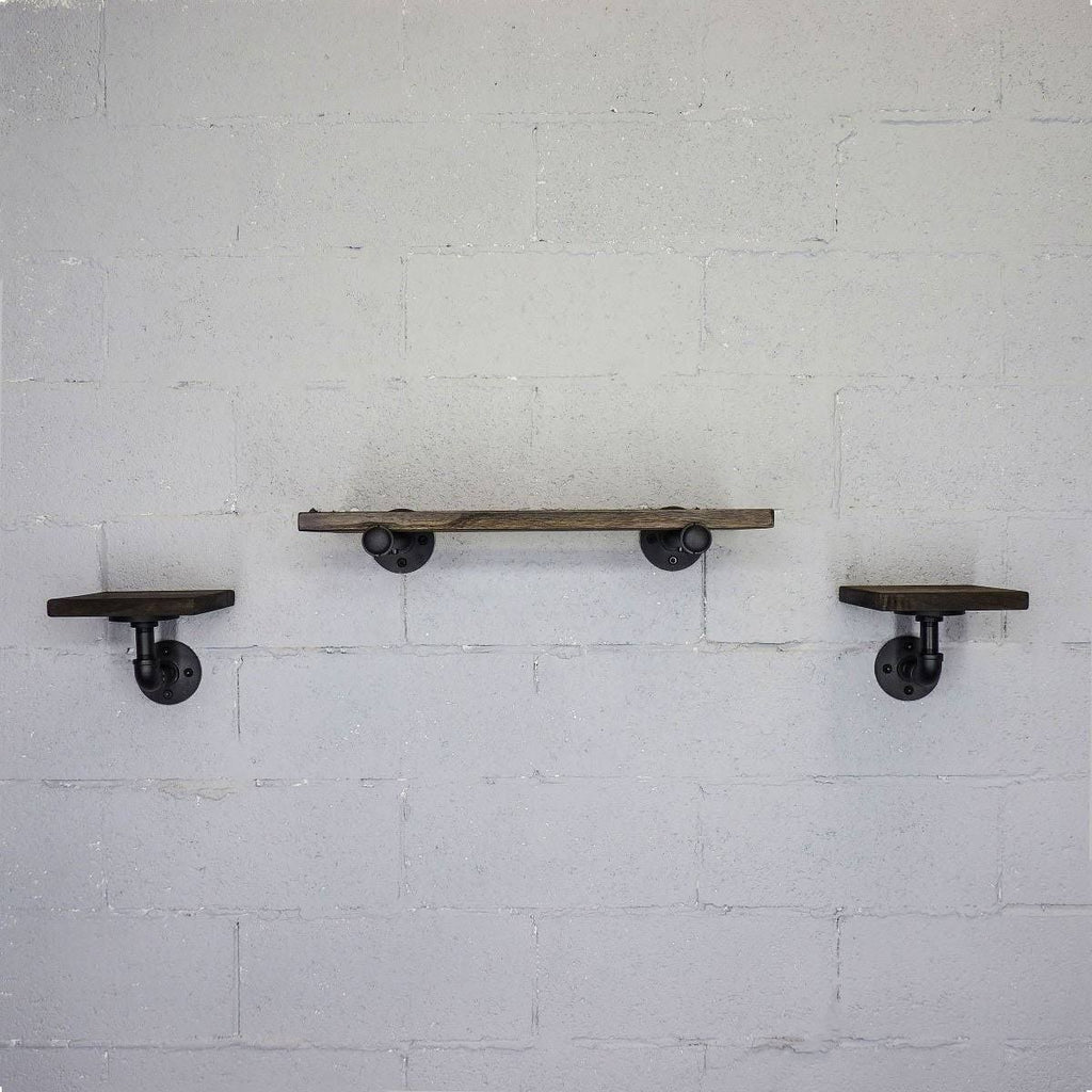 Set of 3 Farmhouse Industrial Wall Shelf U369
