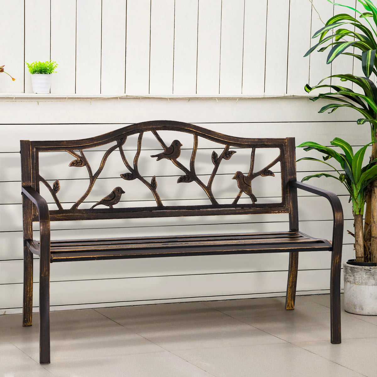 50” Outdoor Metal Patio Garden Bench O994