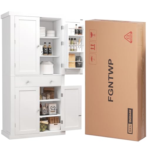 White 6 Door 1 Drawer Pantry Cabinet S7332