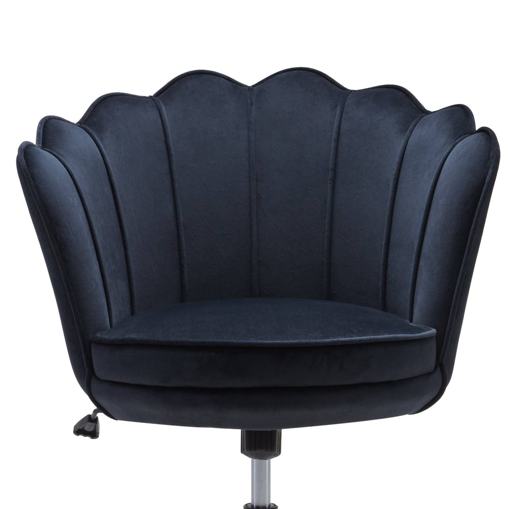 Blue Velvet Upholstered Swivel Office Chair T169107