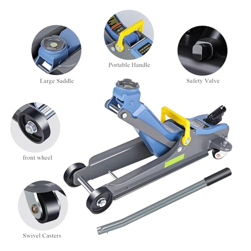 2.5 Ton Hydraulic Floor Jack with Portable Handle and Reflective Tape E87459