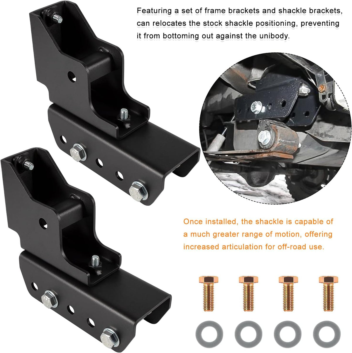 1.5 Rear Shackle Relocation Kit for Jeep Cherokee XJ L583