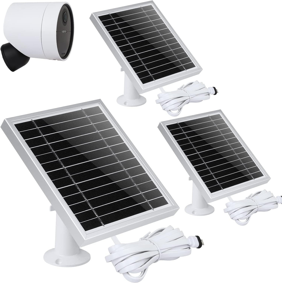 Silver 3PACK Solar Panel for Outdoor Security Camera N649806