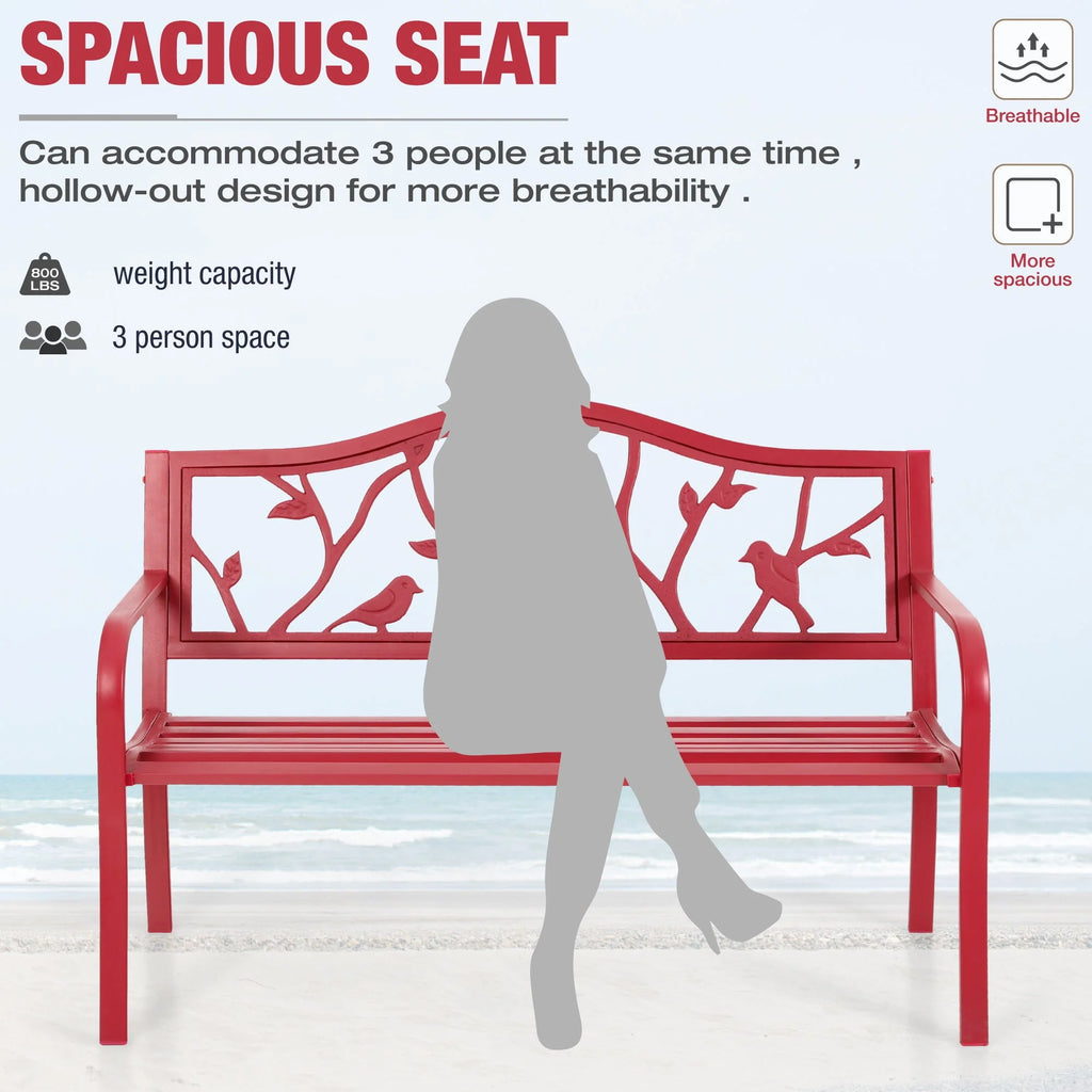 50” Outdoor Metal Patio Garden Bench O994
