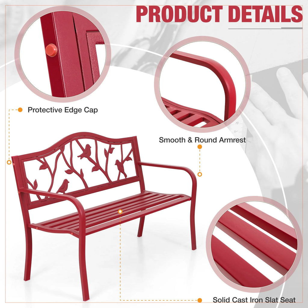 50” Outdoor Metal Patio Garden Bench O994