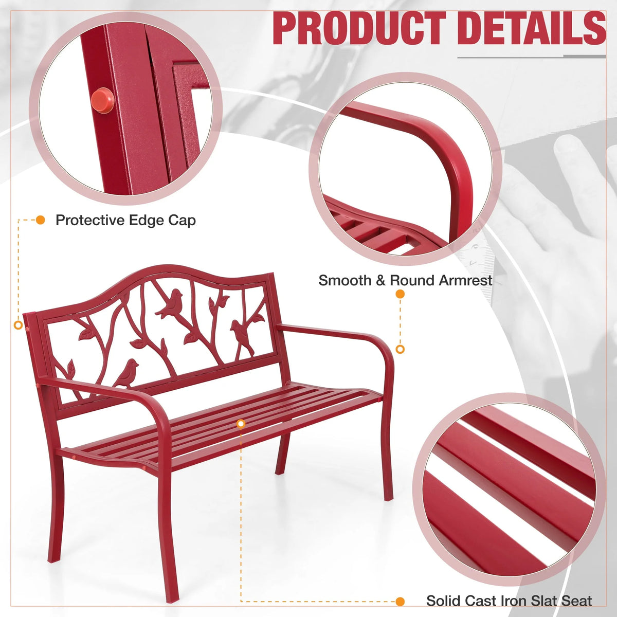 50” Outdoor Metal Patio Garden Bench O994