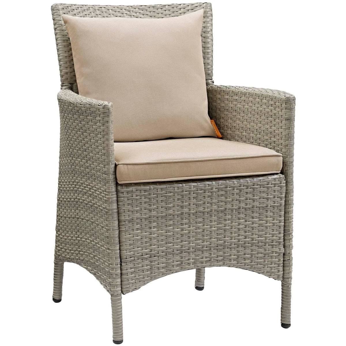 Beige Wicker Rattan Dining Armchair P639289