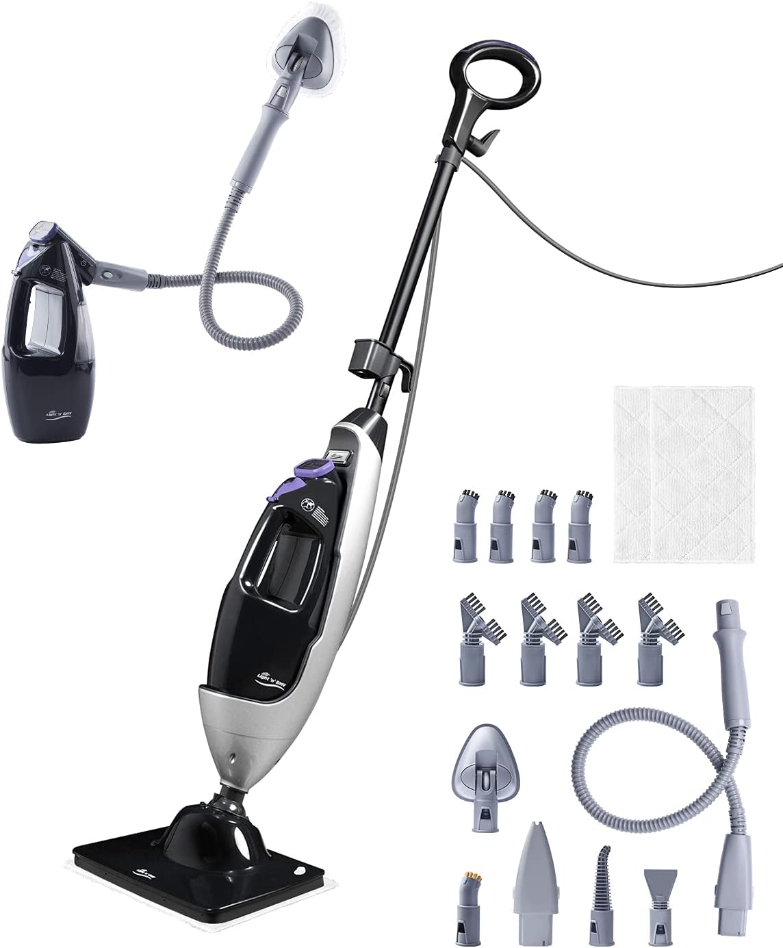 9-in-1 Steam Mop Cleaner with Detachable Handheld Unit C196