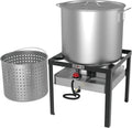 80Qt Seafood Boil Pot with Propane Burner and Basket I16144