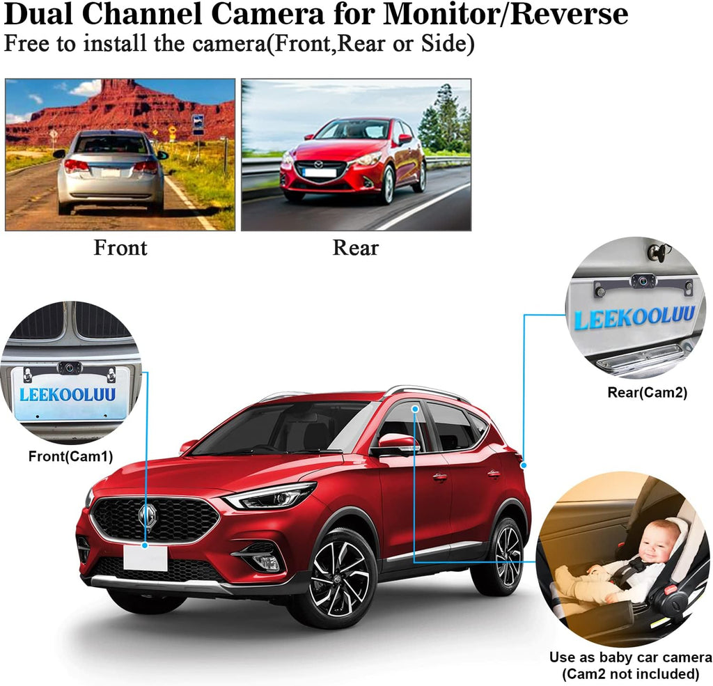 Backup Camera with 5 Monitor, AHD 1080P Rear View Camera System J430