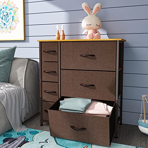 7 Drawer Fabric Dresser with Steel Frame G8776