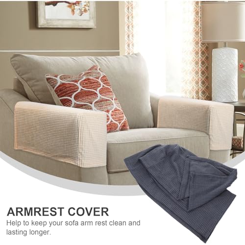 Beige Stretch Sofa Armrest Slipcover 2pcs B417684
