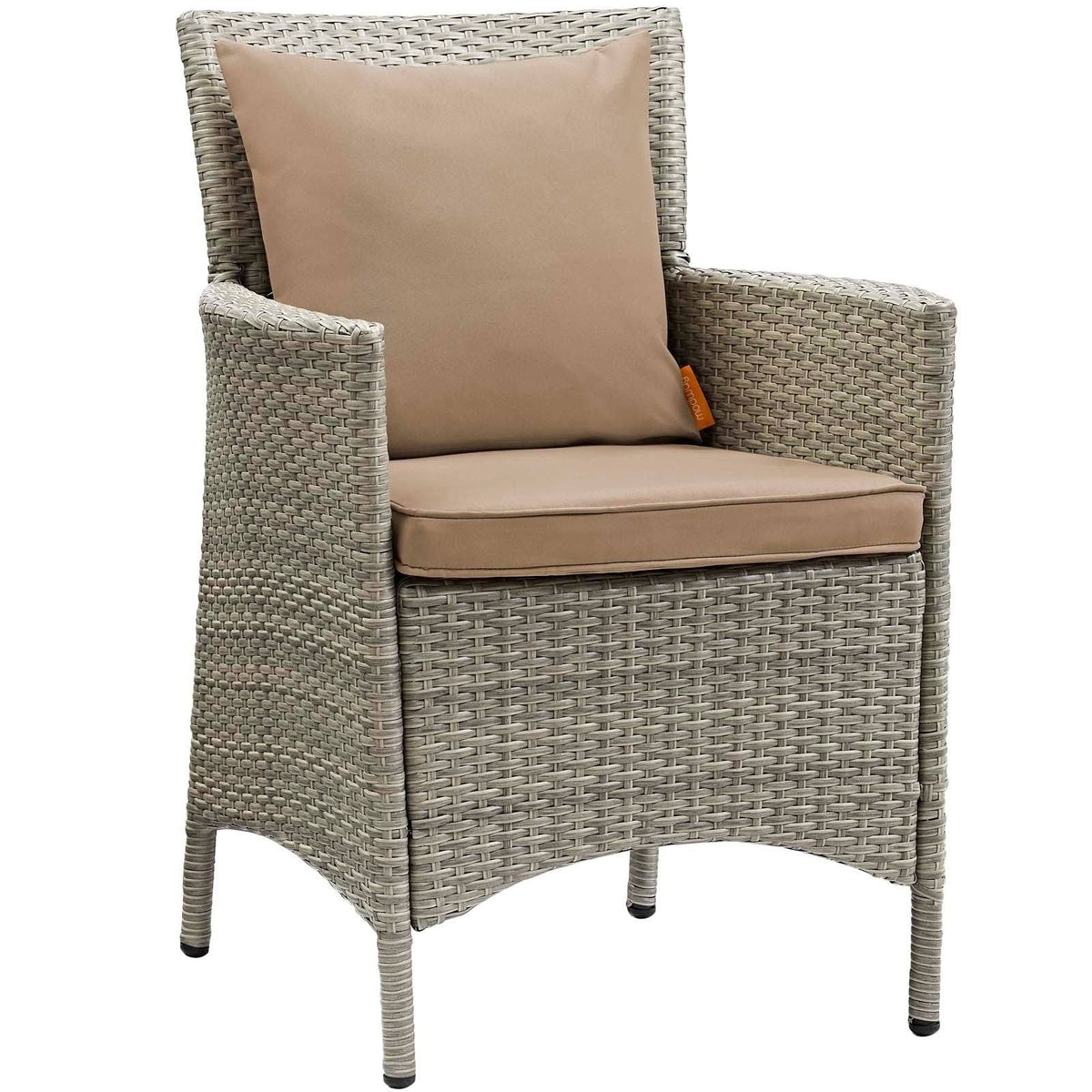 Beige Wicker Rattan Dining Armchair P639289