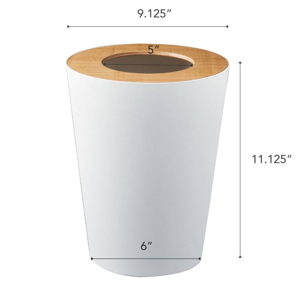 White Round Trash Can Z648151