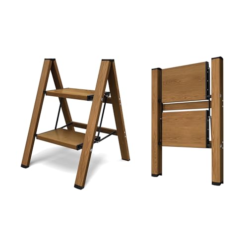 Gold Aluminum 3 Step Folding Stool U5714