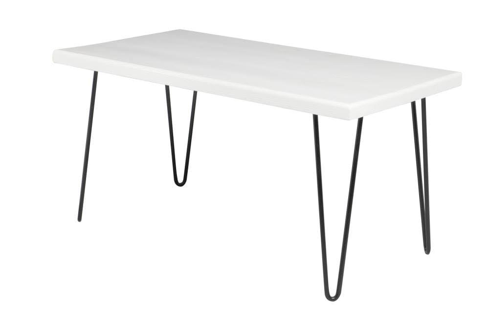 Rustic White Wood Bench Y353694