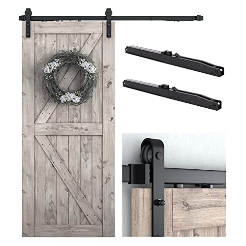 6.6 FT Sliding Barn Door Soft Close Hardware Kit M690071