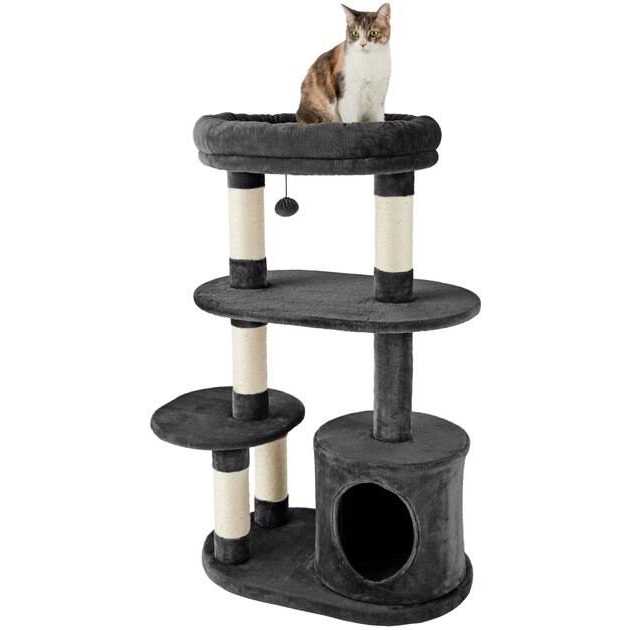59.5-in Heavy Duty Faux Fur Cat Tree Condo R92259