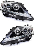 Black Headlight Assembly Pair Driver and Passenger Side W9723