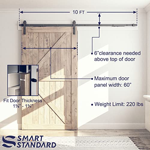 6.6 FT Sliding Barn Door Soft Close Hardware Kit M690071