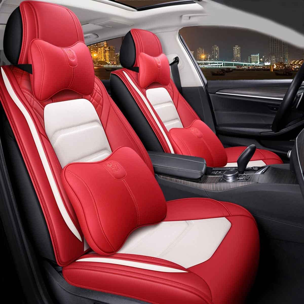 Leather Car Seat Covers 5 Seats Full Set V296320