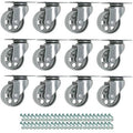 12 All Gray Metal Swivel Plate Caster Wheels with Screws L96072