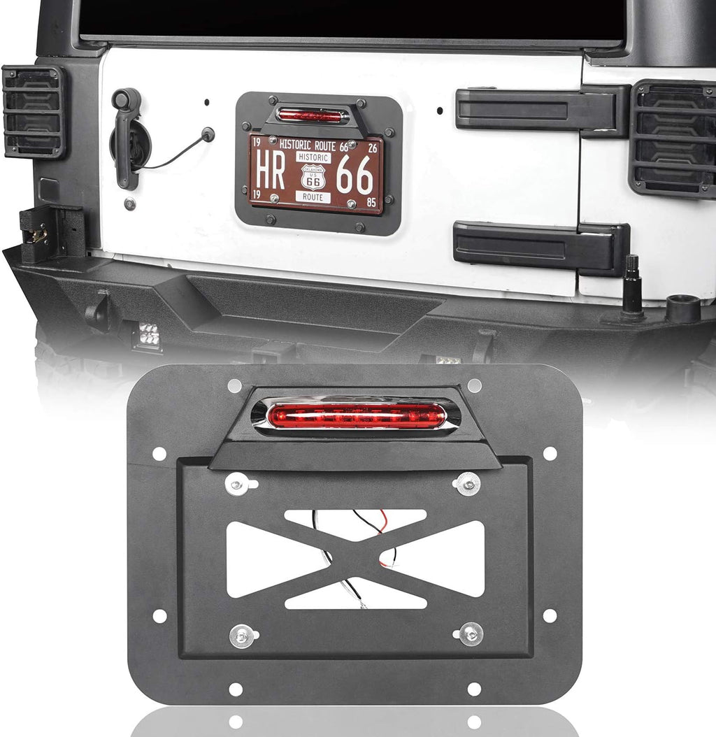 Spare Tire Delete License Plate Relocation Kit with Plate Light and Third Brake Light G750