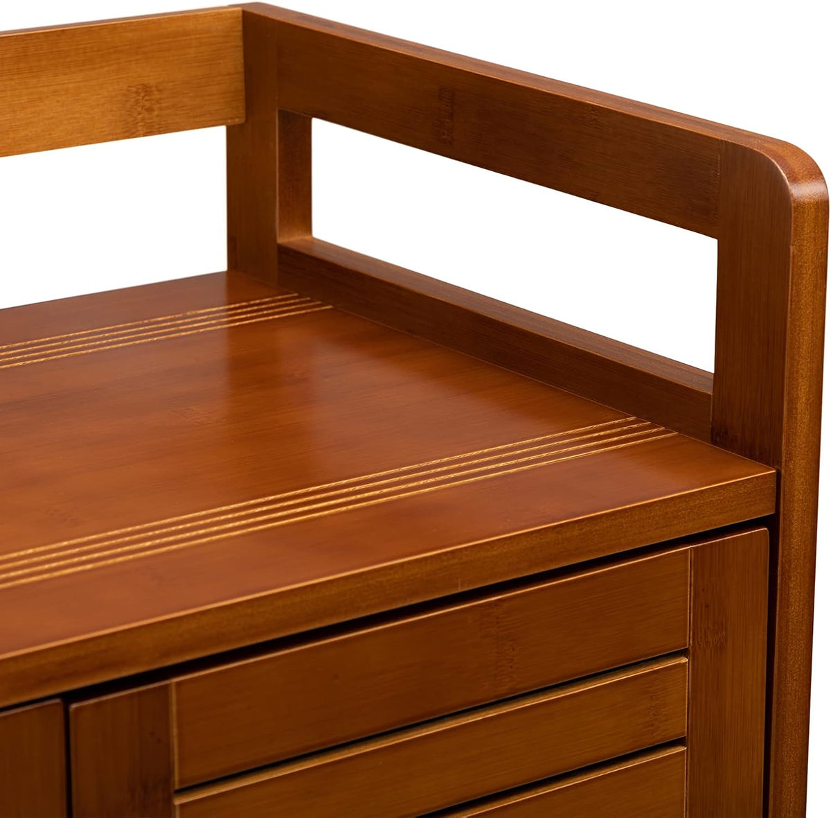 Bamboo 2 Door Storage Cabinet, Antique Brown O99089