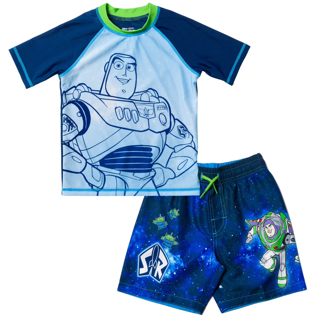 Rash Guard and Swim Trunks Outfit Set W61814