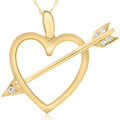 14k Heart & Arrow Diamond Pendant Necklace S964643