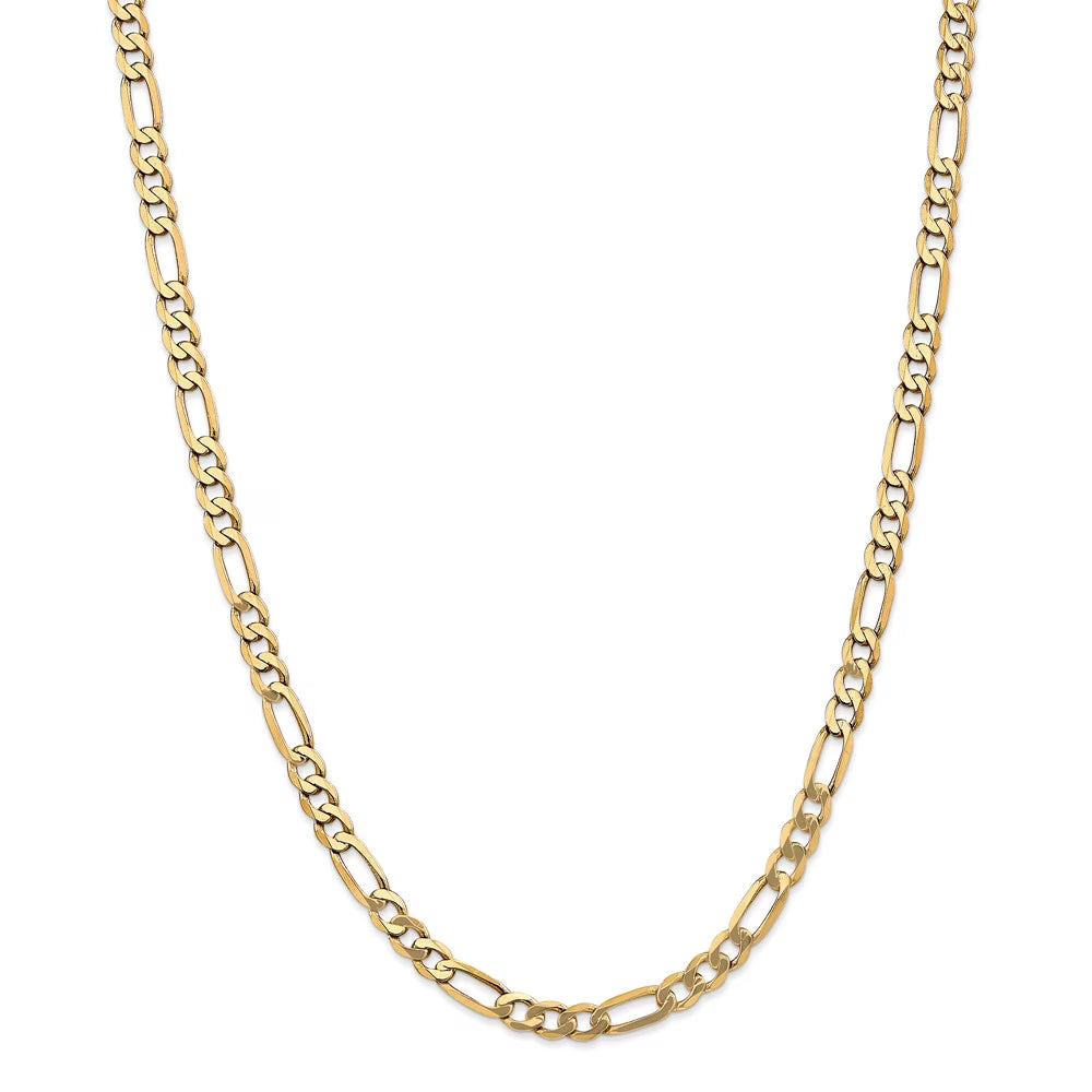 14kt Yellow Gold 24 inch Figaro Chain with Lobster Clasp C528